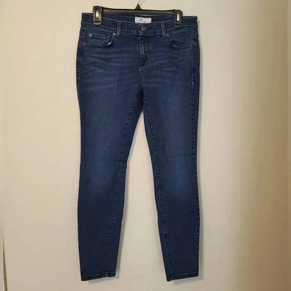 Vineyard Vine Dark Blue Denim Skinny Ankle Jeans(8)